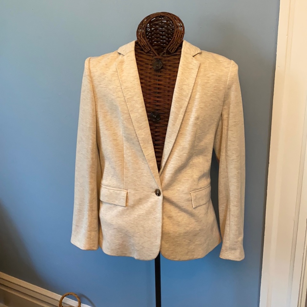White anthropologie brand blazer